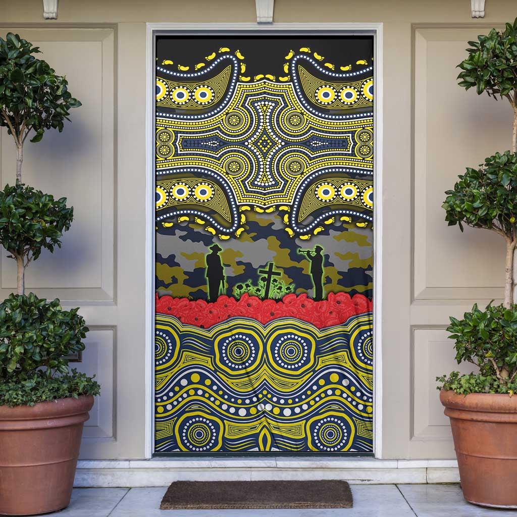 ANZAC Day North Queensland Cowboys Door Cover Military Memorial Aboriginal Indigenous Art