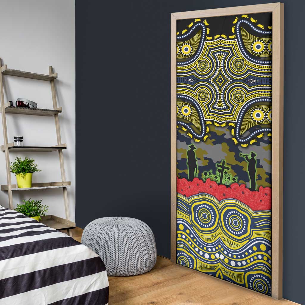 ANZAC Day North Queensland Cowboys Door Cover Military Memorial Aboriginal Indigenous Art