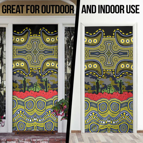 ANZAC Day North Queensland Cowboys Door Cover Military Memorial Aboriginal Indigenous Art