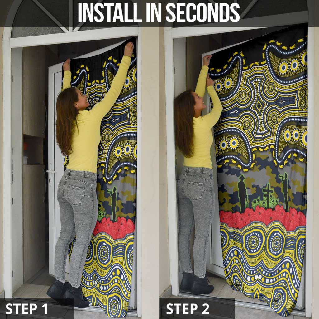 ANZAC Day North Queensland Cowboys Door Cover Military Memorial Aboriginal Indigenous Art