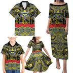 ANZAC Day North Queensland Cowboys Family Matching Puletasi and Hawaiian Shirt Military Memorial Aboriginal Indigenous Art