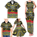 ANZAC Day North Queensland Cowboys Family Matching Tank Maxi Dress and Hawaiian Shirt Military Memorial Aboriginal Indigenous Art