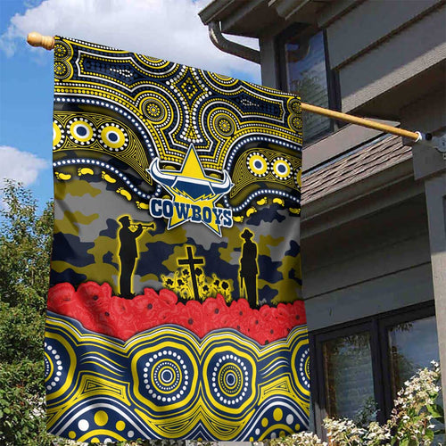 ANZAC Day North Queensland Cowboys Garden Flag Military Memorial Aboriginal Indigenous Art