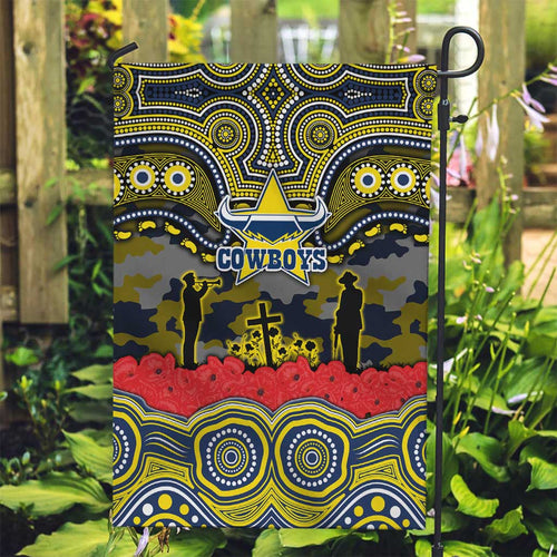 ANZAC Day North Queensland Cowboys Garden Flag Military Memorial Aboriginal Indigenous Art