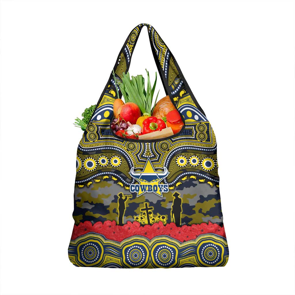 ANZAC Day North Queensland Cowboys Grocery Bag Military Memorial Aboriginal Indigenous Art