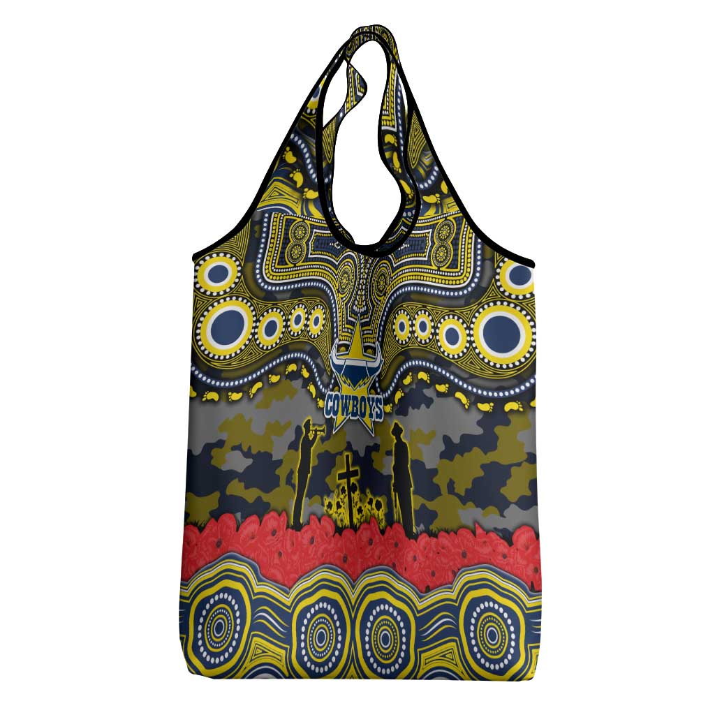 ANZAC Day North Queensland Cowboys Grocery Bag Military Memorial Aboriginal Indigenous Art