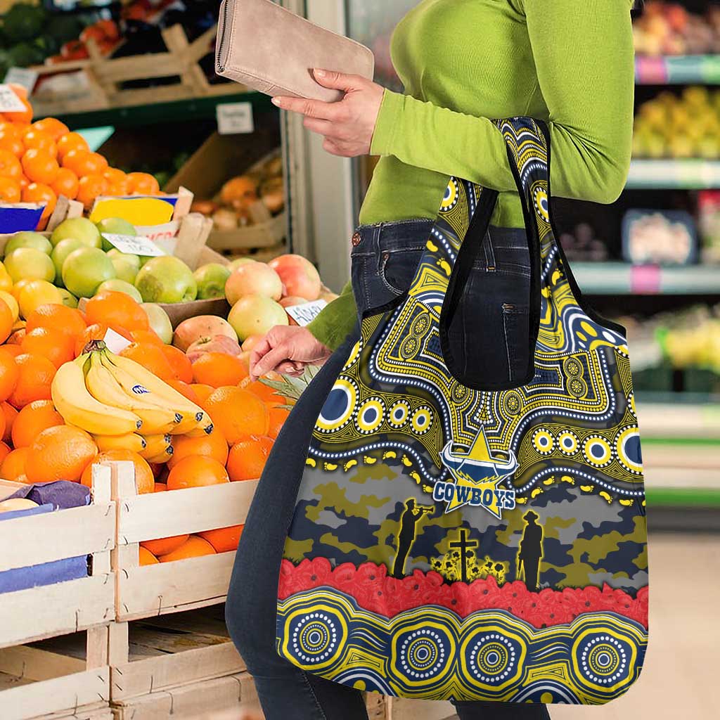 ANZAC Day North Queensland Cowboys Grocery Bag Military Memorial Aboriginal Indigenous Art