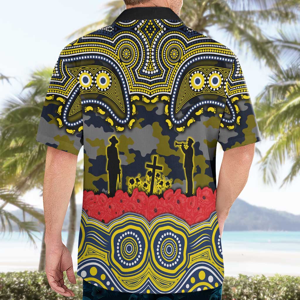 ANZAC Day North Queensland Cowboys Hawaiian Shirt Military Memorial Aboriginal Indigenous Art