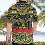 ANZAC Day North Queensland Cowboys Hawaiian Shirt Military Memorial Aboriginal Indigenous Art