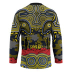 ANZAC Day North Queensland Cowboys Hockey Jersey Military Memorial Aboriginal Indigenous Art