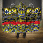 ANZAC Day North Queensland Cowboys Hooded Blanket Military Memorial Aboriginal Indigenous Art