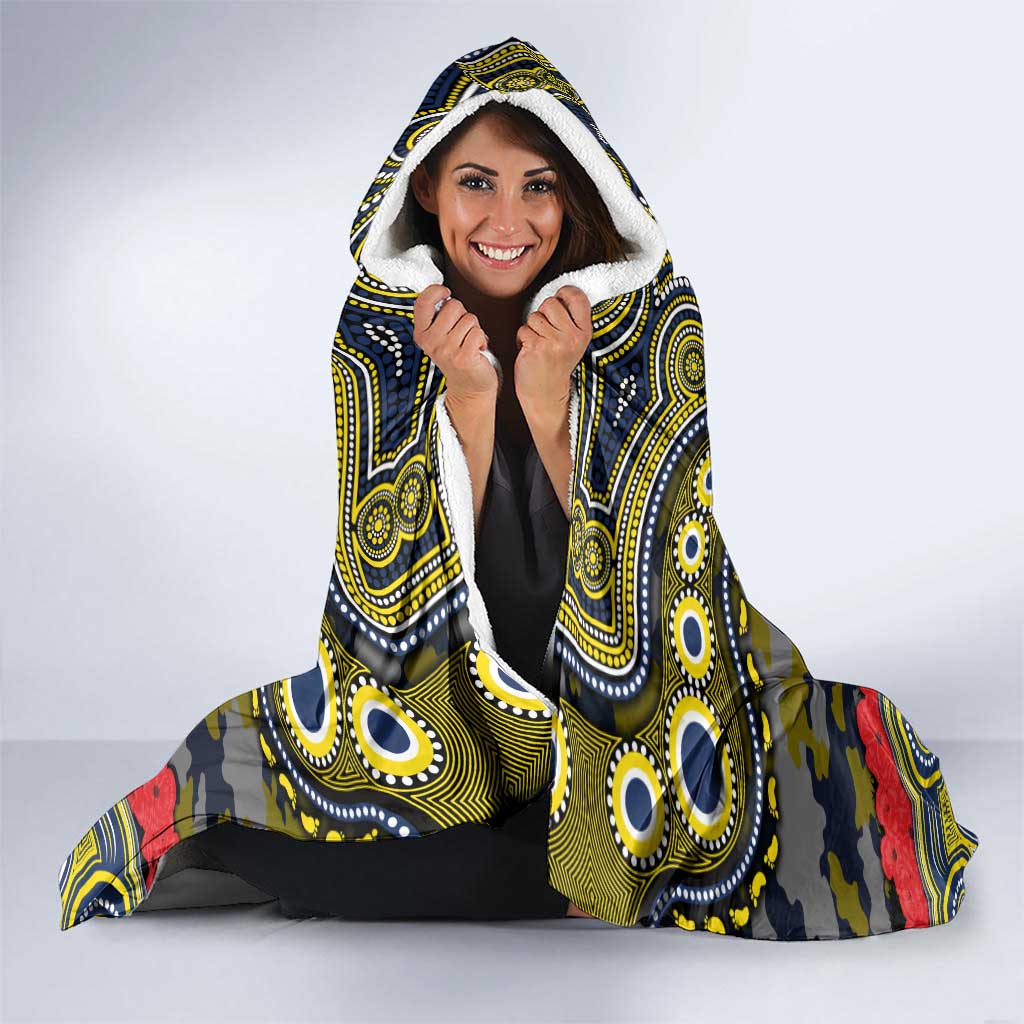 ANZAC Day North Queensland Cowboys Hooded Blanket Military Memorial Aboriginal Indigenous Art