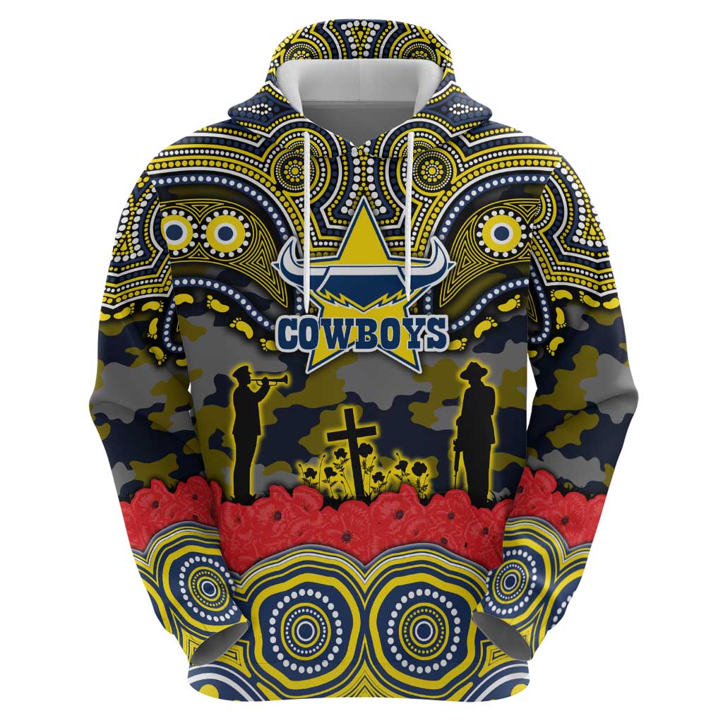 ANZAC Day North Queensland Cowboys Hoodie Military Memorial Aboriginal Indigenous Art