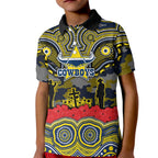 ANZAC Day North Queensland Cowboys Kid Polo Shirt Military Memorial Aboriginal Indigenous Art