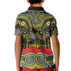 ANZAC Day North Queensland Cowboys Kid Polo Shirt Military Memorial Aboriginal Indigenous Art