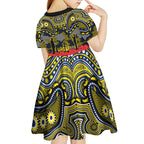 ANZAC Day North Queensland Cowboys Kid Short Sleeve Dress Military Memorial Aboriginal Indigenous Art
