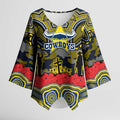 ANZAC Day North Queensland Cowboys Kimono Sleeve Blouse Military Memorial Aboriginal Indigenous Art