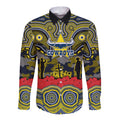 ANZAC Day North Queensland Cowboys Long Sleeve Button Shirt Military Memorial Aboriginal Indigenous Art