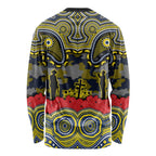 ANZAC Day North Queensland Cowboys Long Sleeve Shirt Military Memorial Aboriginal Indigenous Art