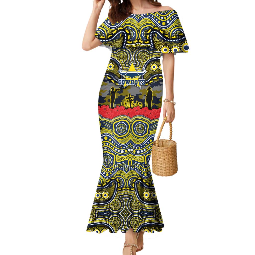 ANZAC Day North Queensland Cowboys Mermaid Dress Military Memorial Aboriginal Indigenous Art