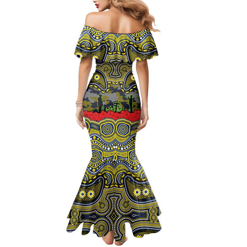 ANZAC Day North Queensland Cowboys Mermaid Dress Military Memorial Aboriginal Indigenous Art