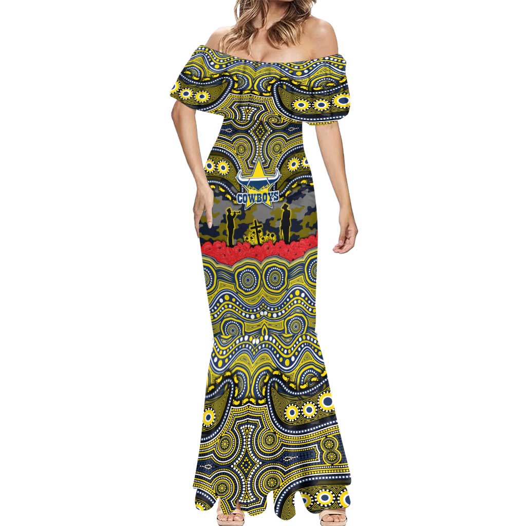 ANZAC Day North Queensland Cowboys Mermaid Dress Military Memorial Aboriginal Indigenous Art