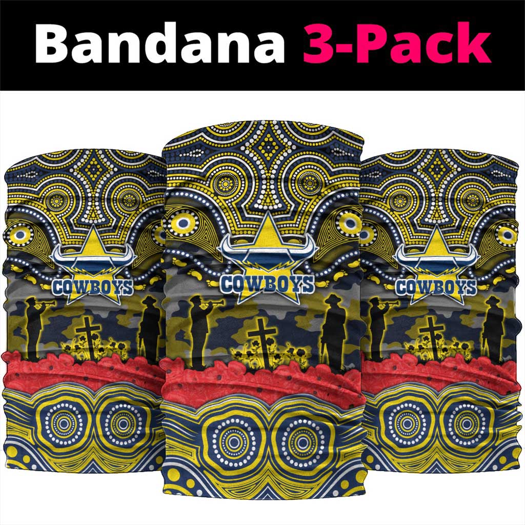 ANZAC Day North Queensland Cowboys Neck Gaiter Military Memorial Aboriginal Indigenous Art