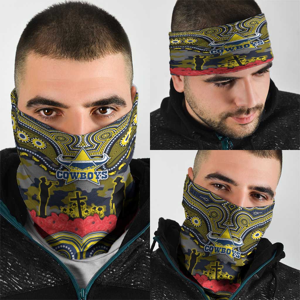 ANZAC Day North Queensland Cowboys Neck Gaiter Military Memorial Aboriginal Indigenous Art