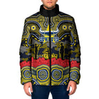 ANZAC Day North Queensland Cowboys Padded Jacket Military Memorial Aboriginal Indigenous Art