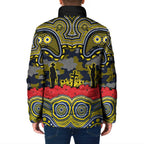 ANZAC Day North Queensland Cowboys Padded Jacket Military Memorial Aboriginal Indigenous Art