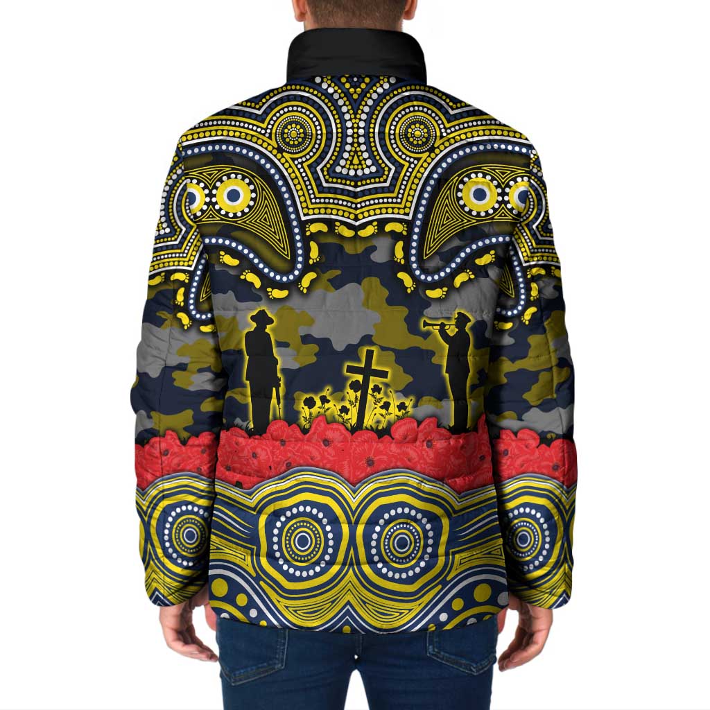 ANZAC Day North Queensland Cowboys Padded Jacket Military Memorial Aboriginal Indigenous Art