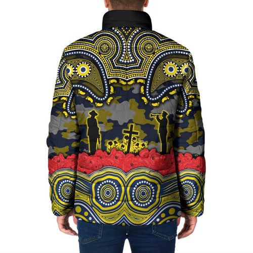ANZAC Day North Queensland Cowboys Padded Jacket Military Memorial Aboriginal Indigenous Art