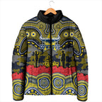 ANZAC Day North Queensland Cowboys Padded Jacket Military Memorial Aboriginal Indigenous Art