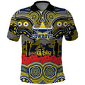 ANZAC Day North Queensland Cowboys Polo Shirt Military Memorial Aboriginal Indigenous Art
