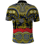 ANZAC Day North Queensland Cowboys Polo Shirt Military Memorial Aboriginal Indigenous Art