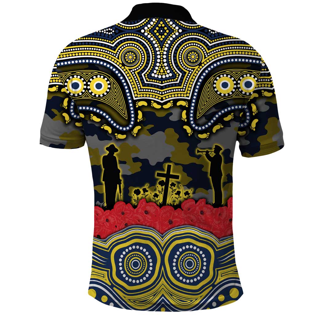ANZAC Day North Queensland Cowboys Polo Shirt Military Memorial Aboriginal Indigenous Art