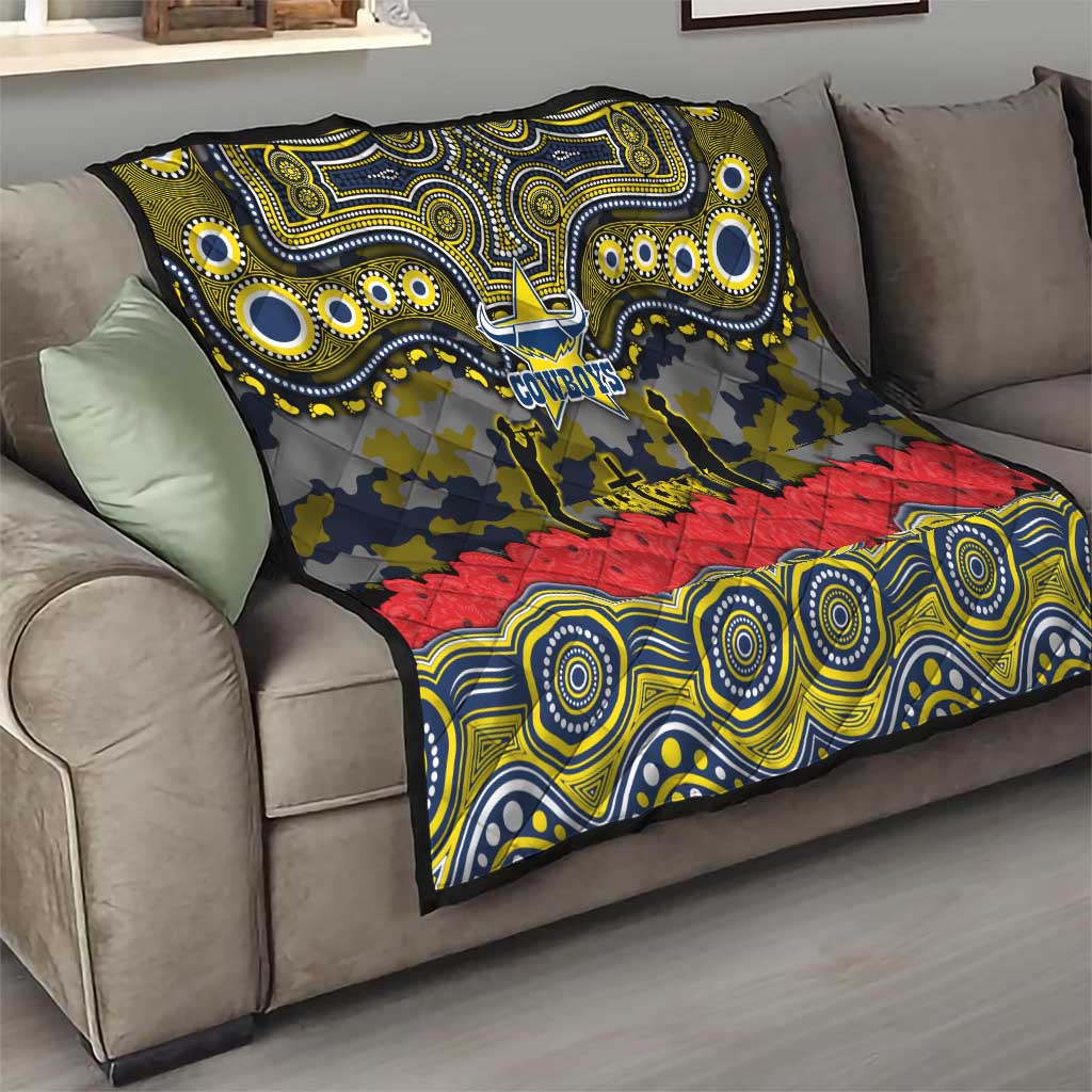 ANZAC Day North Queensland Cowboys Quilt Military Memorial Aboriginal Indigenous Art