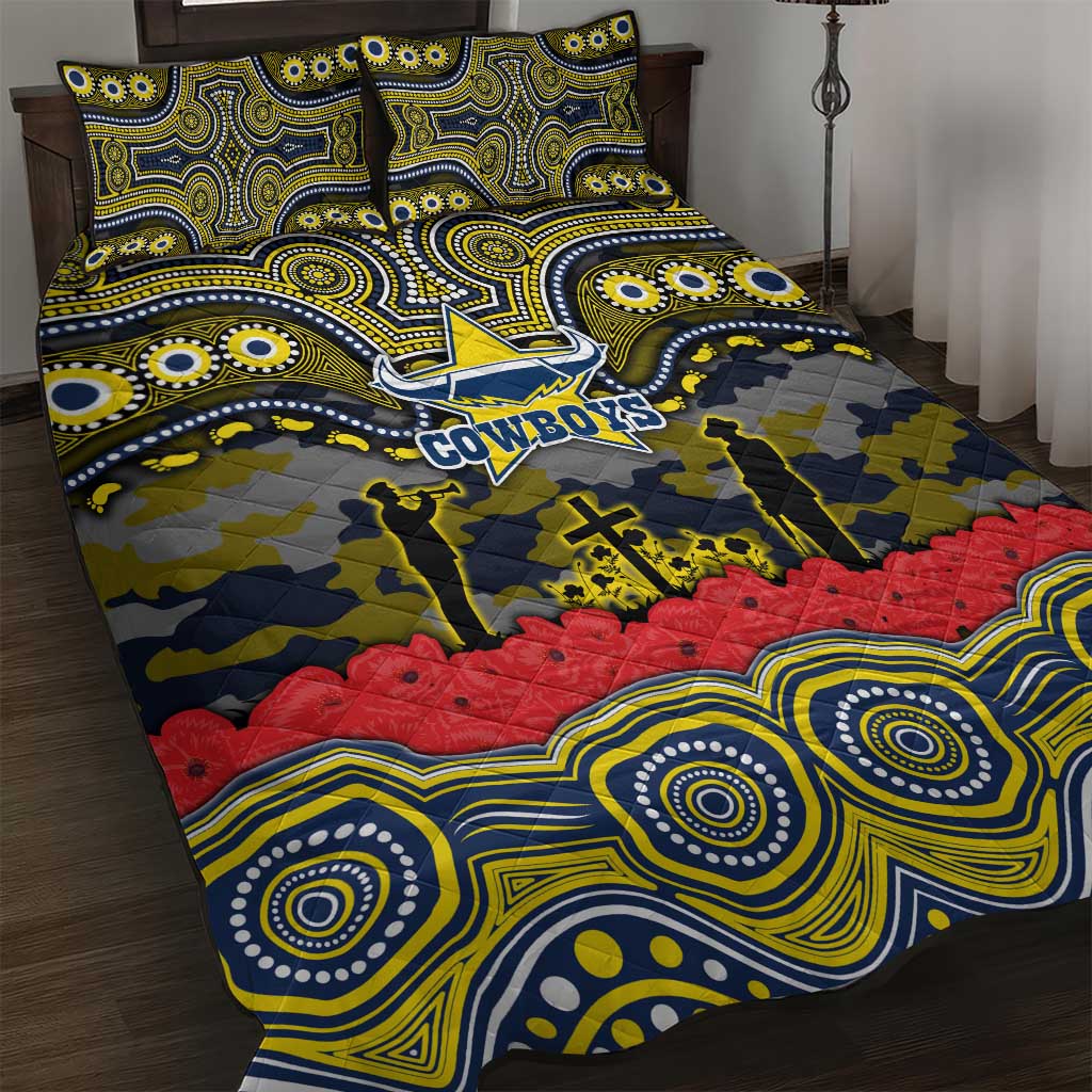 ANZAC Day North Queensland Cowboys Quilt Bed Set Military Memorial Aboriginal Indigenous Art