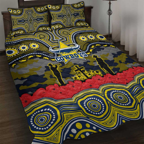 ANZAC Day North Queensland Cowboys Quilt Bed Set Military Memorial Aboriginal Indigenous Art