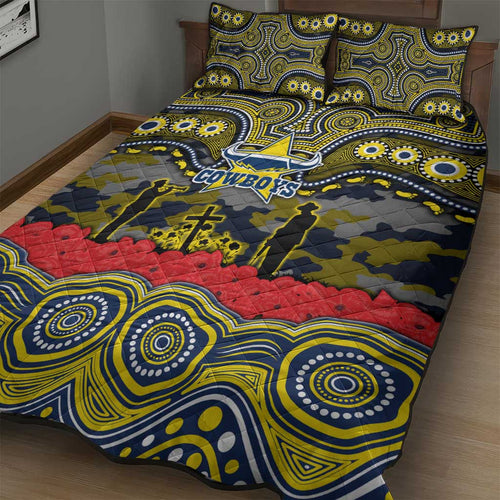 ANZAC Day North Queensland Cowboys Quilt Bed Set Military Memorial Aboriginal Indigenous Art