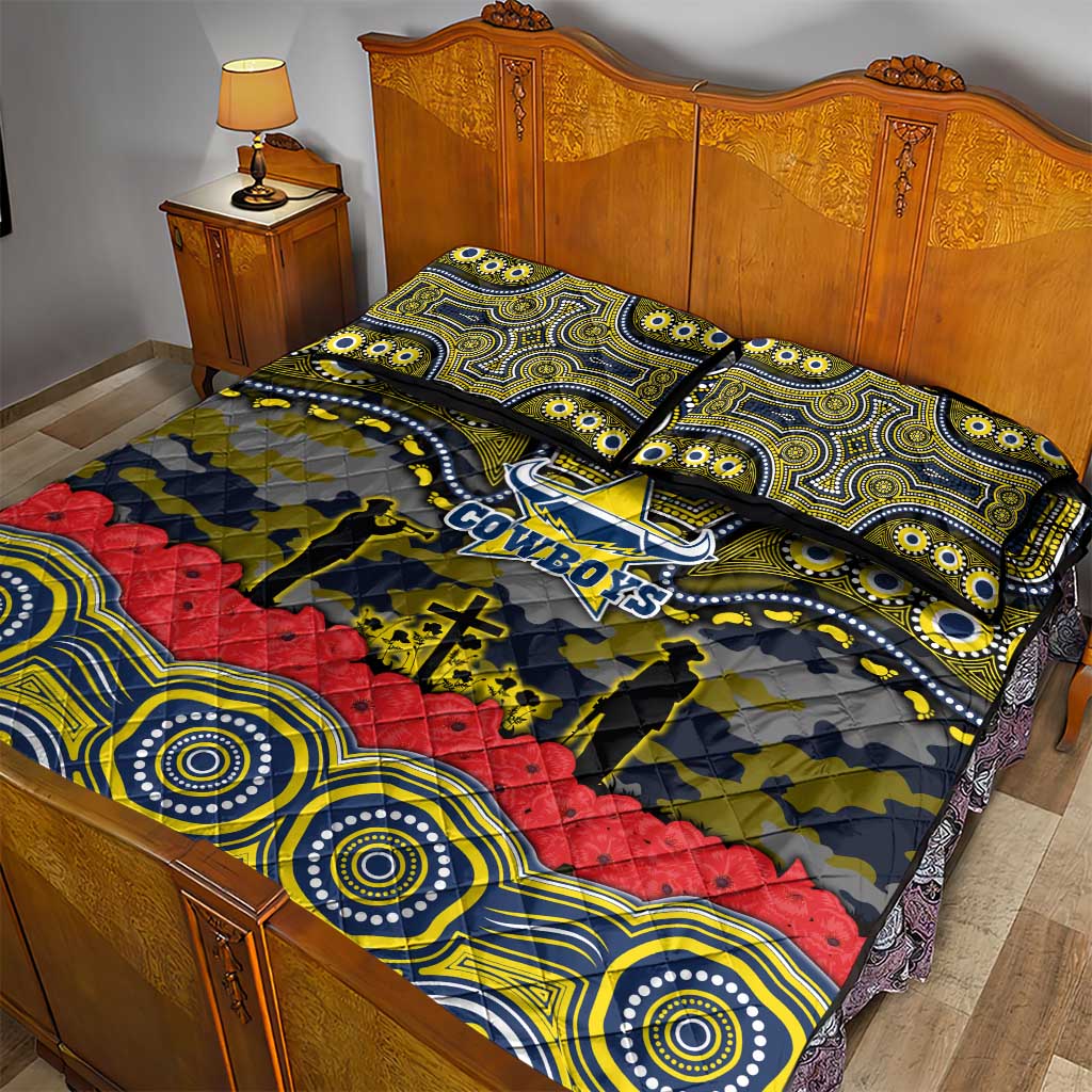 ANZAC Day North Queensland Cowboys Quilt Bed Set Military Memorial Aboriginal Indigenous Art