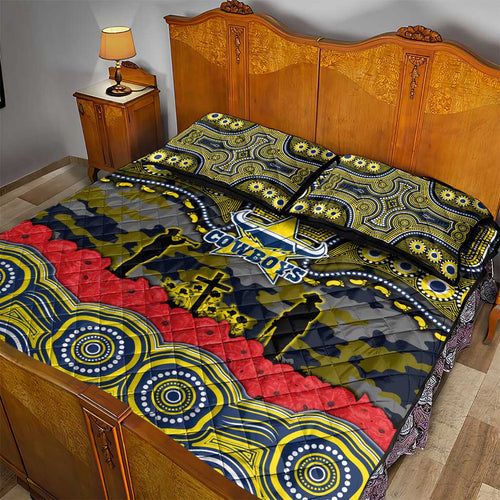 ANZAC Day North Queensland Cowboys Quilt Bed Set Military Memorial Aboriginal Indigenous Art