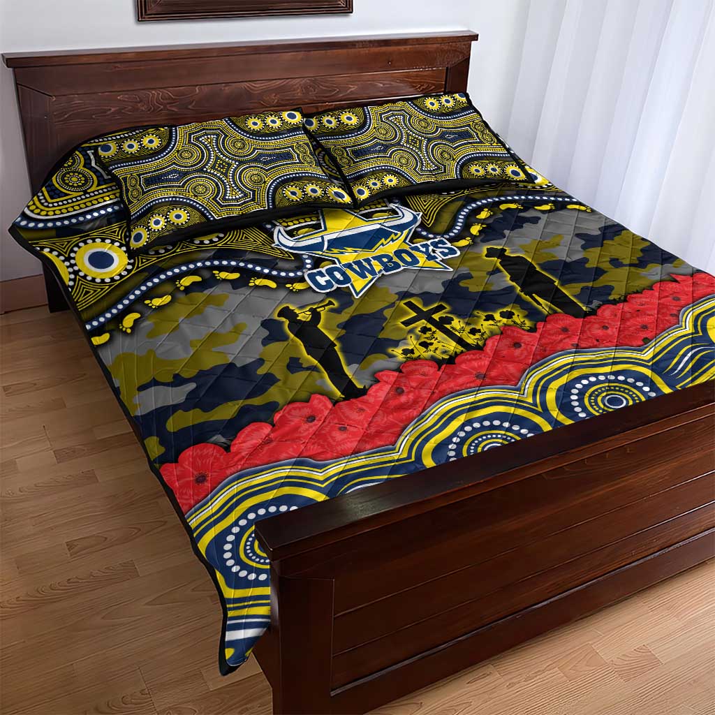 ANZAC Day North Queensland Cowboys Quilt Bed Set Military Memorial Aboriginal Indigenous Art