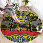 ANZAC Day North Queensland Cowboys Round Carpet Military Memorial Aboriginal Indigenous Art