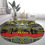 ANZAC Day North Queensland Cowboys Round Carpet Military Memorial Aboriginal Indigenous Art