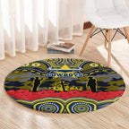 ANZAC Day North Queensland Cowboys Round Carpet Military Memorial Aboriginal Indigenous Art
