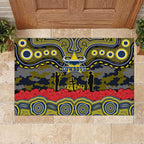 ANZAC Day North Queensland Cowboys Rubber Doormat Military Memorial Aboriginal Indigenous Art