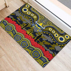 ANZAC Day North Queensland Cowboys Rubber Doormat Military Memorial Aboriginal Indigenous Art