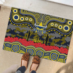 ANZAC Day North Queensland Cowboys Rubber Doormat Military Memorial Aboriginal Indigenous Art