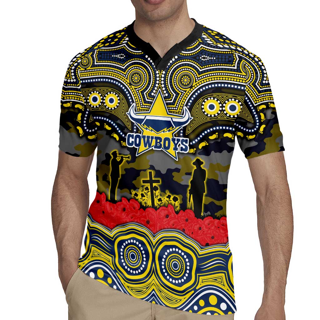 ANZAC Day North Queensland Cowboys Rugby Jersey Military Memorial Aboriginal Indigenous Art